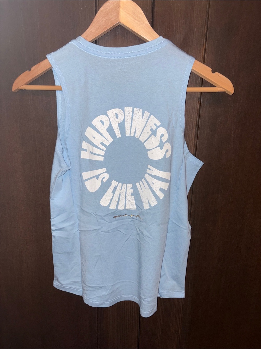 Spiritual Gangster Sky Blue 'Happiness Is The Way' Muscle Tank - Picture 2 of 2